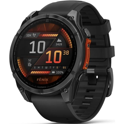 Garmin Fenix 8 AMOLED Sapphire 47mm Slate Gray / Black Silicone Band (010-02904-00)