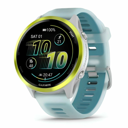 Garmin Forerunner 570 - 47mm Amp Yellow Aluminum with Translucent Whitestone/Turquoise Band (010-02971-41)