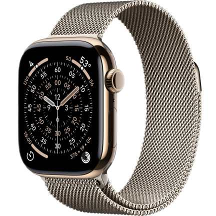 Apple Watch 11 46mm Gold Titanium Case / Gold Milanese Loop